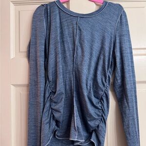FP Movement by Free People Navy Ruched Long Sleeve Top